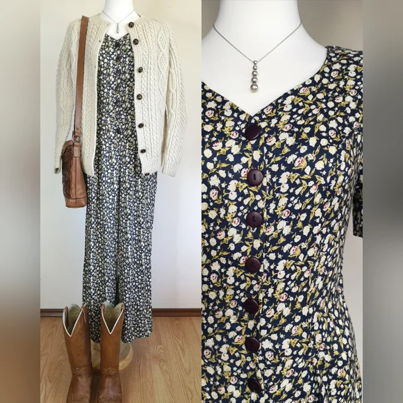 80s Ditsy Print Romper - Picture 3 of 5